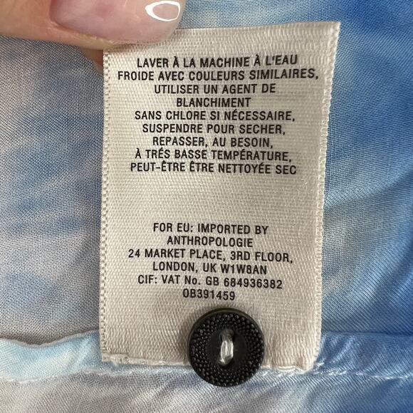 Anthropologie Holding Horses Melting Stripes Tie-Dye Shirt Tee Keyhole Neck M - Picture 8 of 8